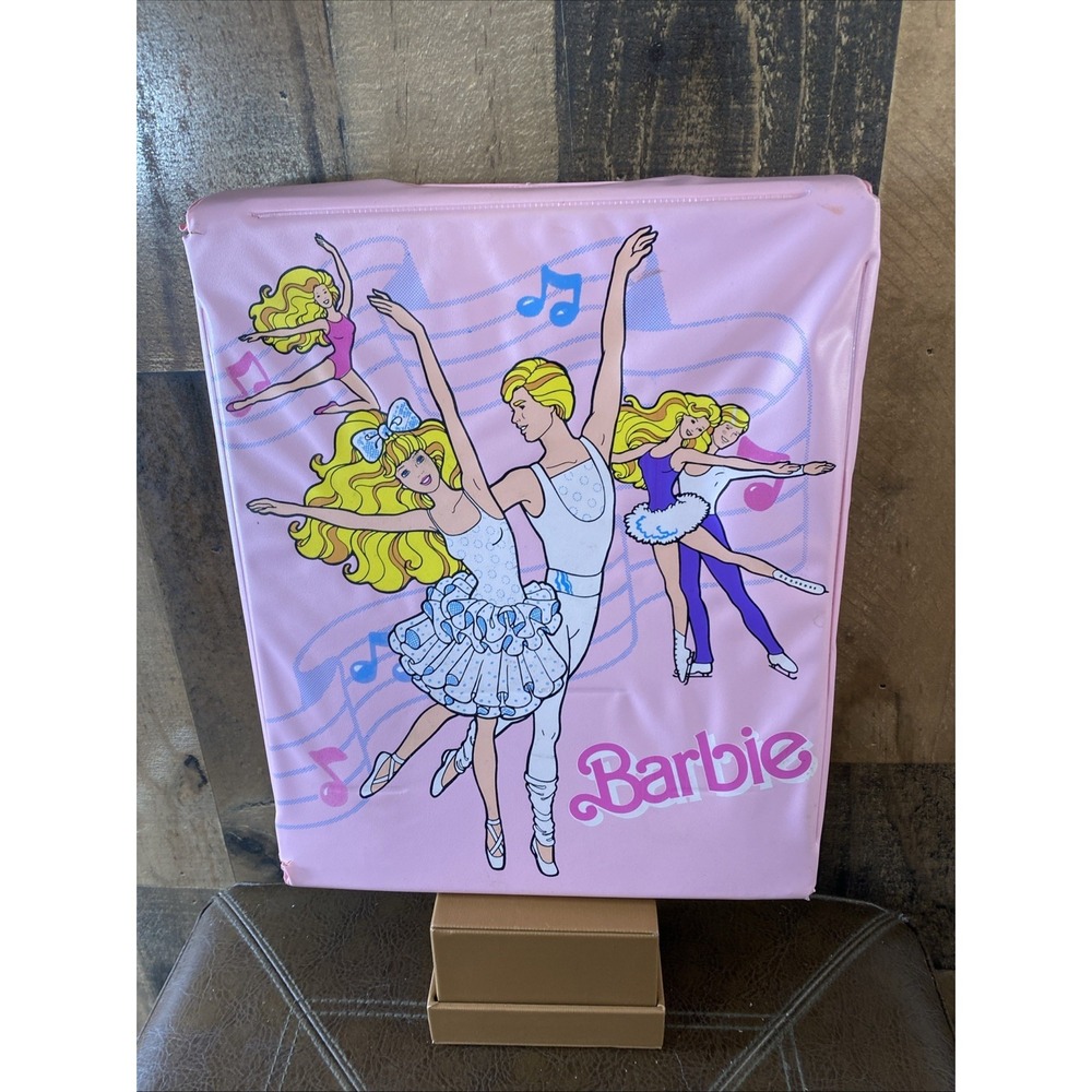 Vintage 1988 Barbie Ballerina Doll Pink‎ Carrying Case Fold Out Play Set Mattel